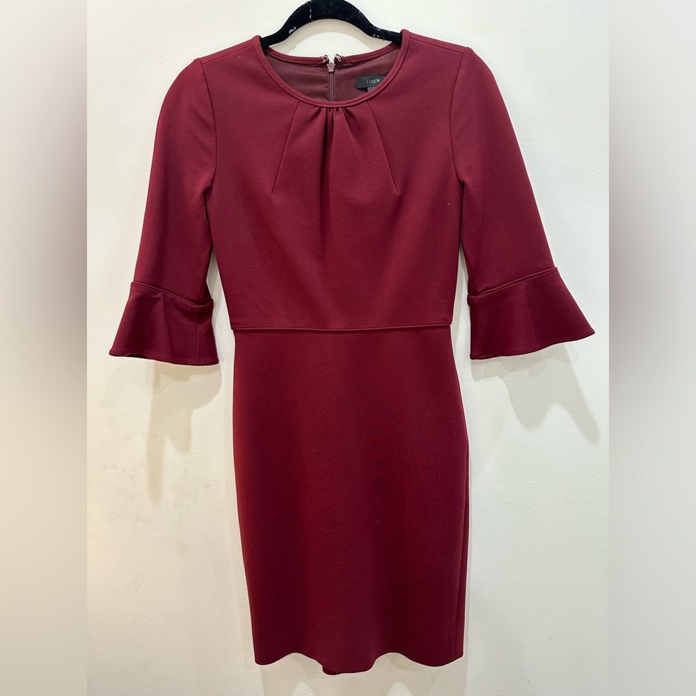 Jcrew cranberry bell sleeve dress - 00